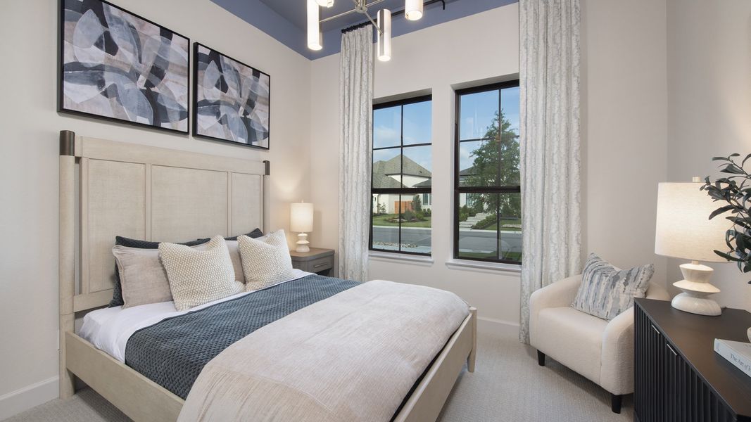 Furnished interior in a model home at Lariat 50' in Liberty Hill (Image 23).