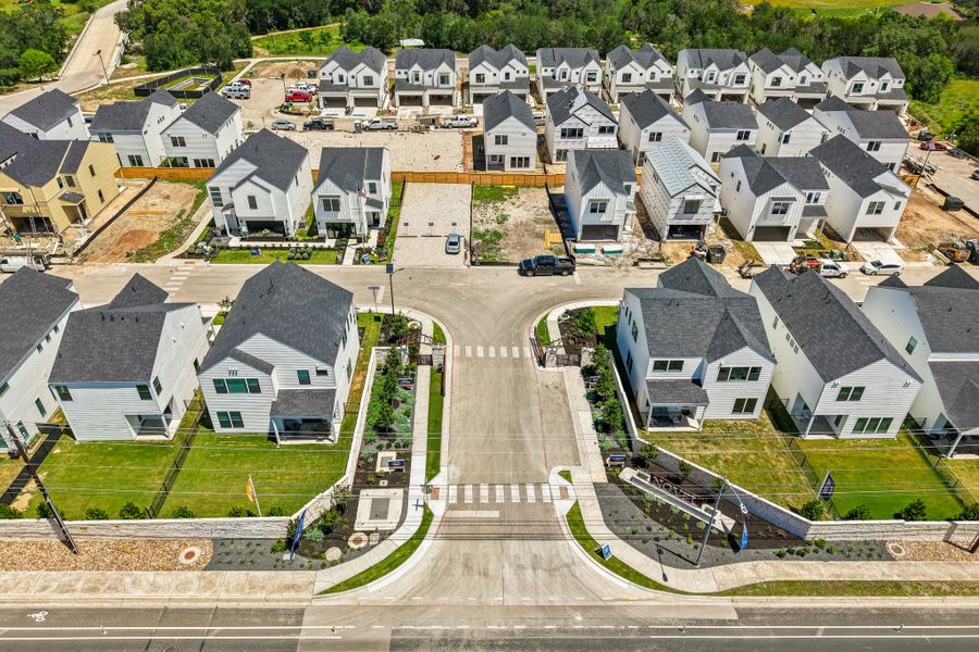 Aerial view of the Novel community in Austin, TX, showing layout and nearby surroundings (Image 5).