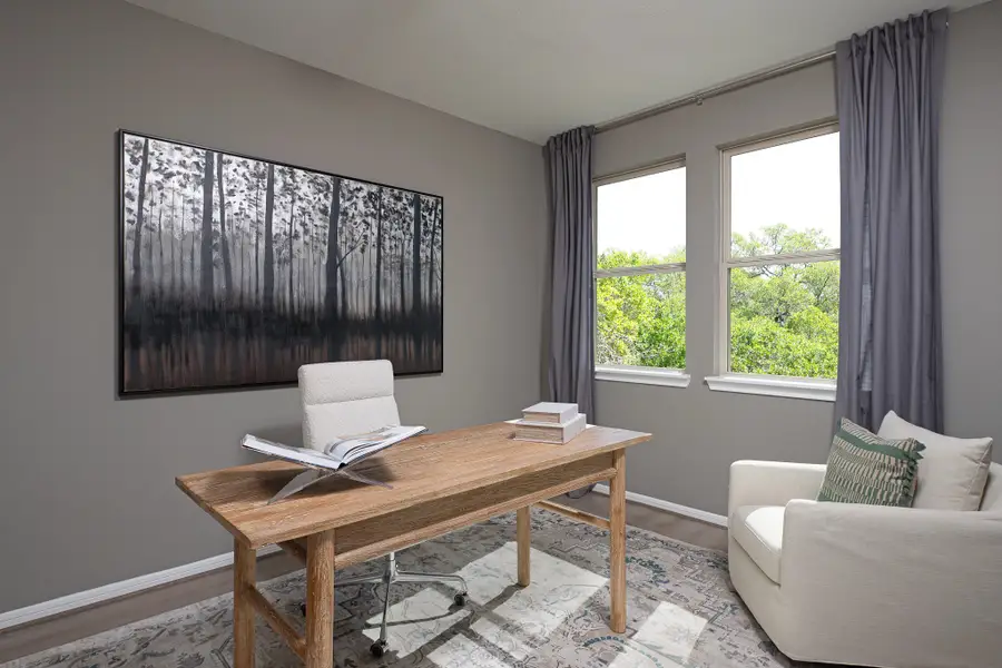 Furnished interior in a model home at Spring Creek Trails in Magnolia (Image 3). Furnished interior in a model home at Spring Creek Trails in Magnolia (Image 3).