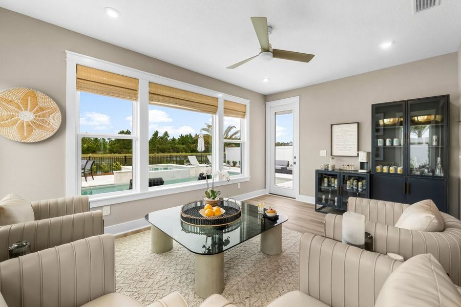 Furnished interior in a model home at The Dunes at Sandbar in Santa Rosa Beach (Image 8).