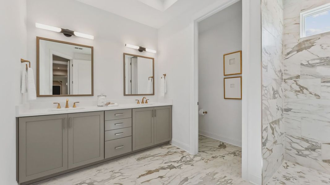 Furnished interior in a model home at The Courtyards at Post Road in Cumming (Image 20).