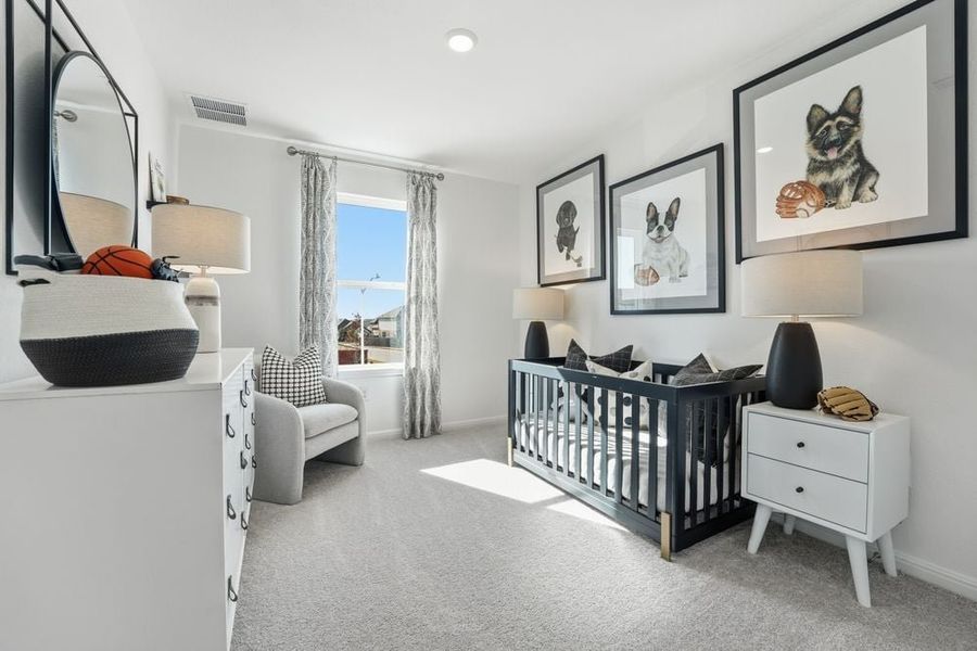 Furnished interior in a model home at Sunfield in Mustang Ridge (Image 38).