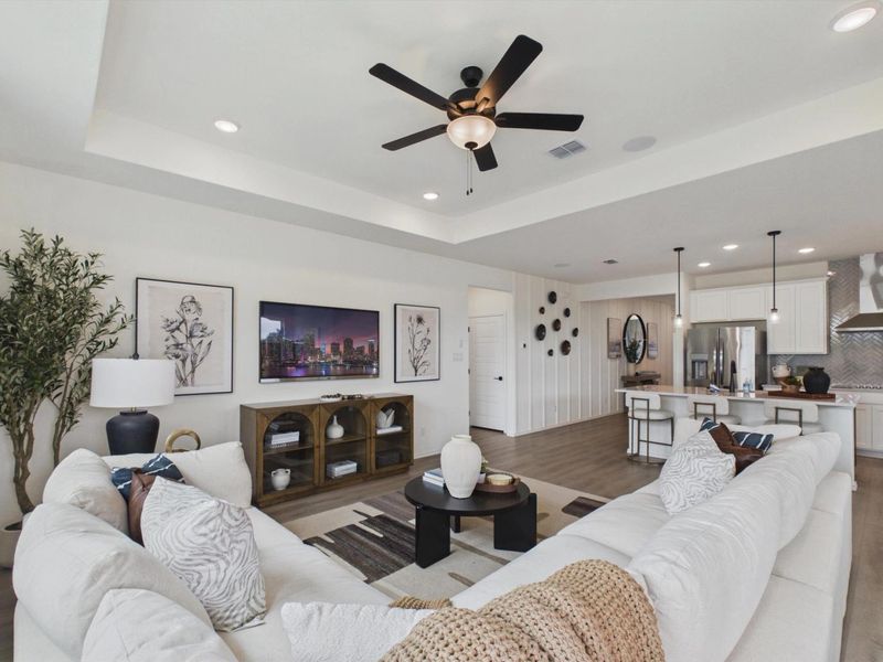 Furnished interior in a model home at Rayburn Valley in San Antonio (Image 6). Furnished interior in a model home at Rayburn Valley in San Antonio (Image 6).