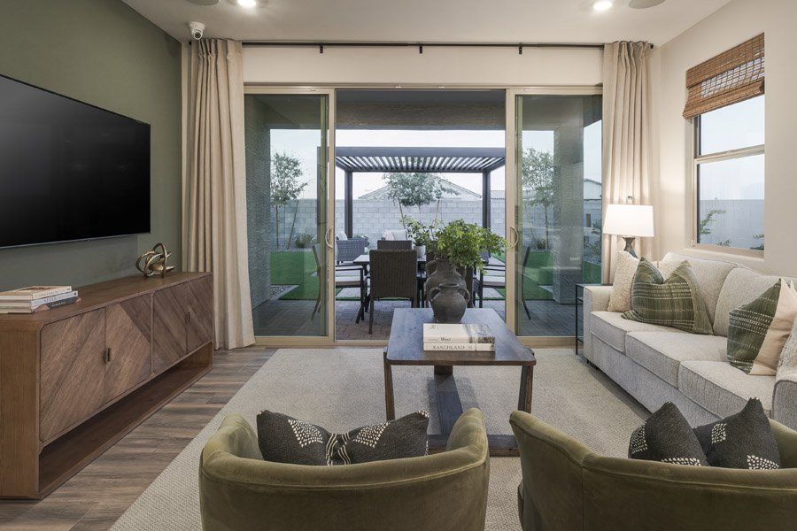 Furnished interior in a model home at Windrose V in Waddell (Image 42).