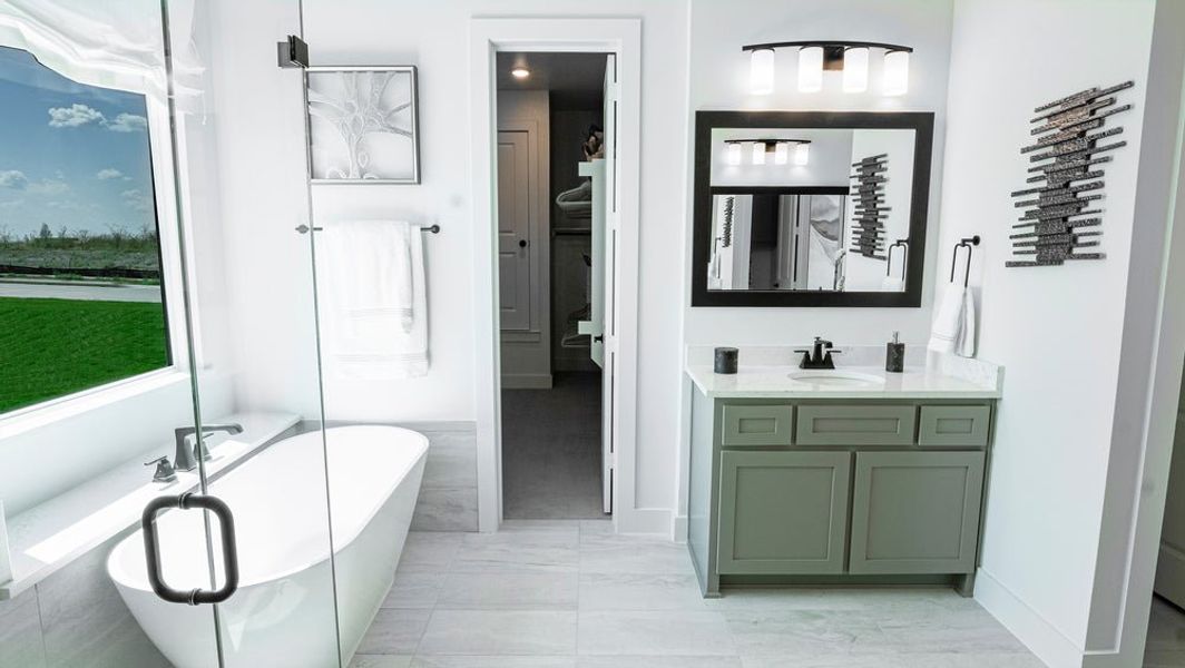 Furnished interior in a model home at Polo Ridge in Forney (Image 12).