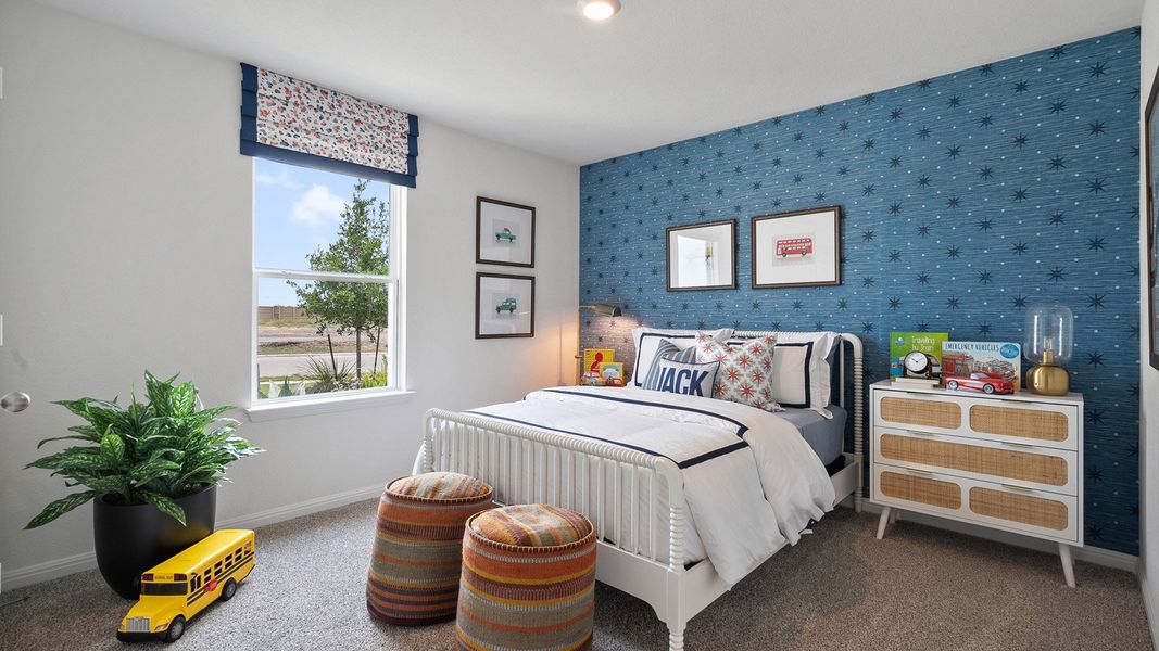 Furnished interior in a model home at Monarch Ranch in Manor (Image 26).