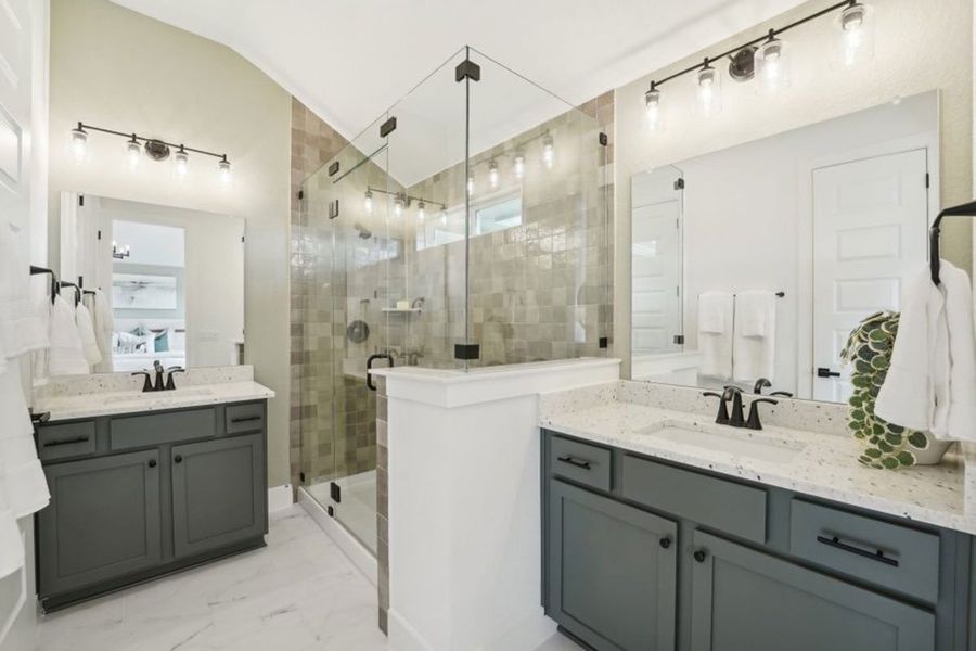 Furnished interior in a model home at Grande Estates in Bertram (Image 4).