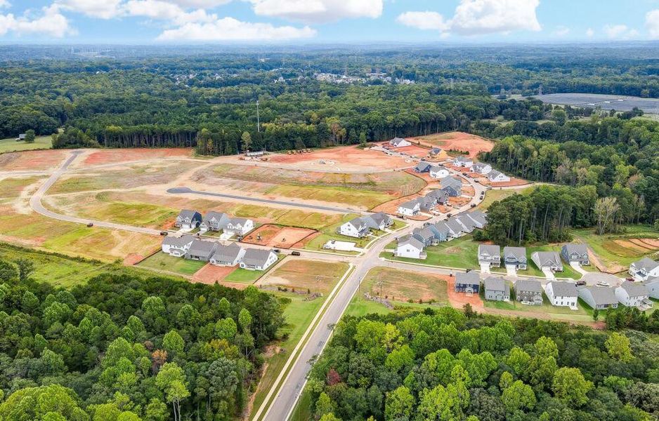 Aerial view of the Carrington community in Stanley, NC, showing layout and nearby surroundings (Image 1).