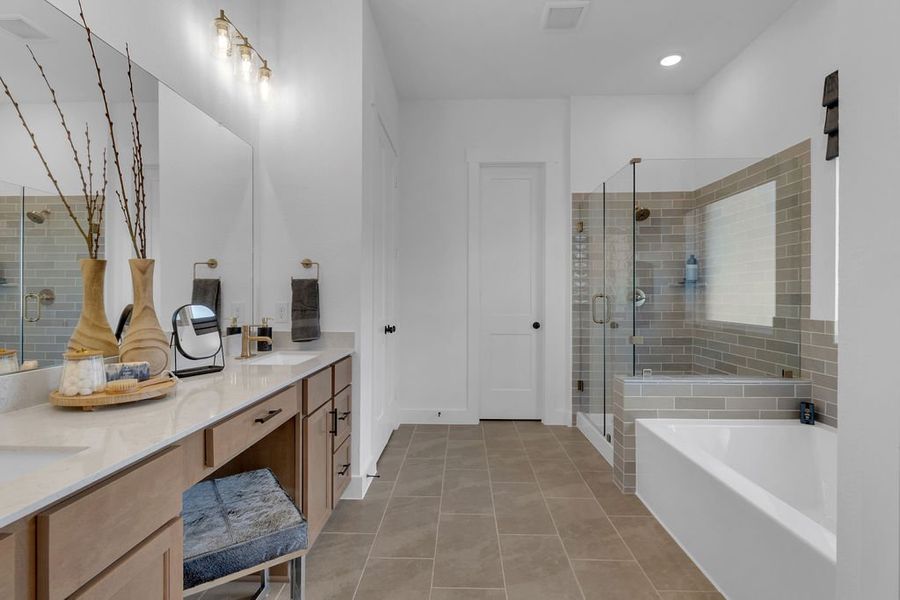 Furnished interior in a model home at Katy Lakes in Katy (Image 22).