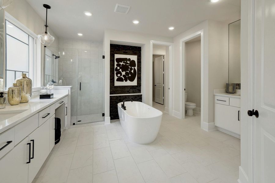 Furnished interior in a model home at Lariat - 60' in Liberty Hill (Image 19).