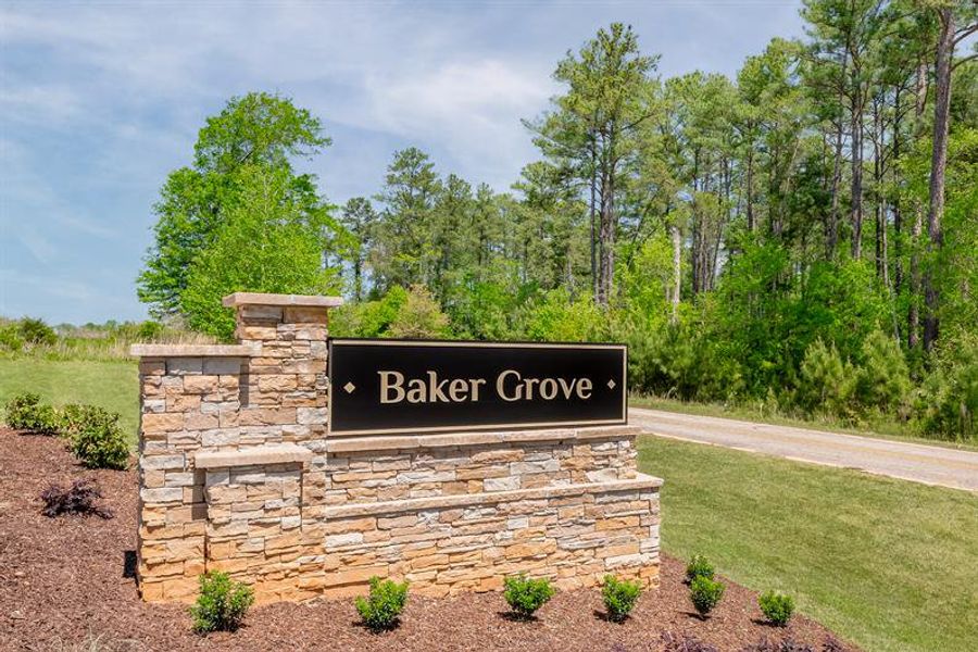 Entrance to the Baker Grove community in Duncan, SC, featuring signage and landscaping (Image 1).