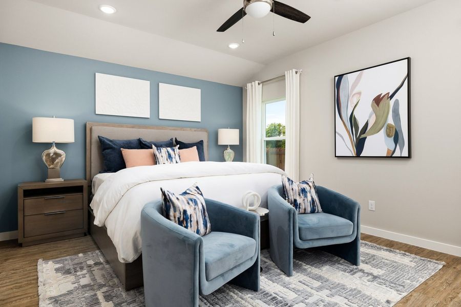 Furnished interior in a model home at Alberta Heights in Edinburg (Image 60).