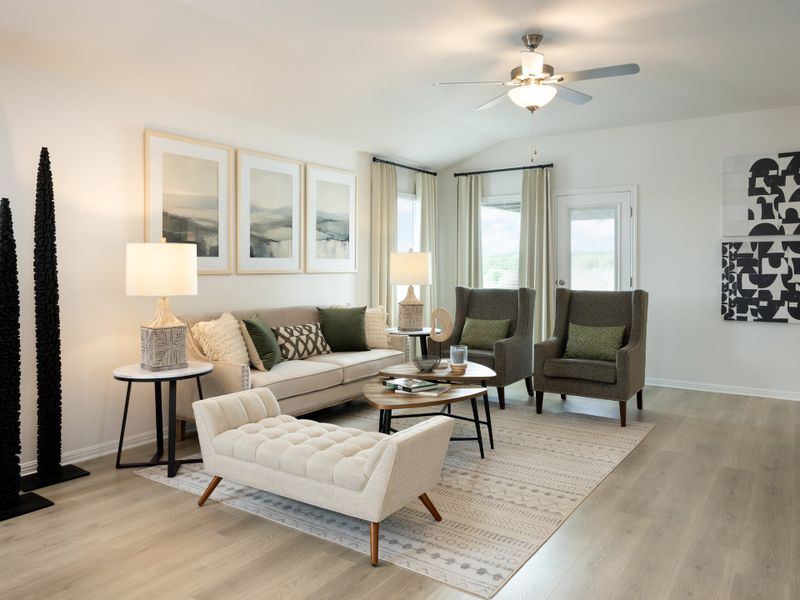 Furnished interior in a model home at Turner's Crossing - Reserve Collection in Buda (Image 12). Furnished interior in a model home at Turner's Crossing - Reserve Collection in Buda (Image 12).
