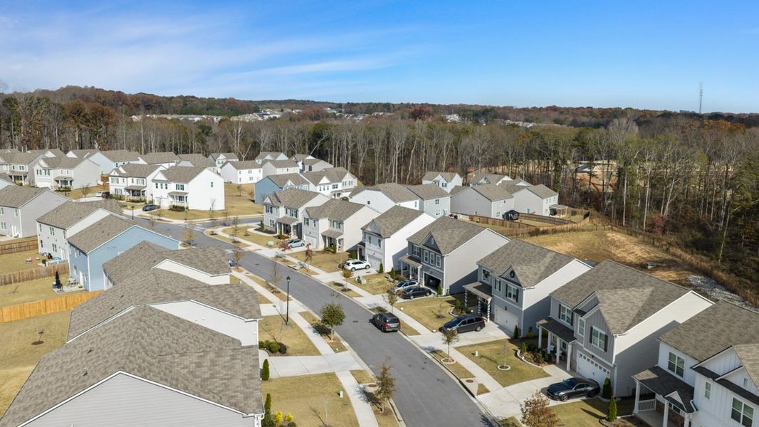 Aerial view of the Braselton Village community in Braselton, GA, showing layout and nearby surroundings (Image 18).