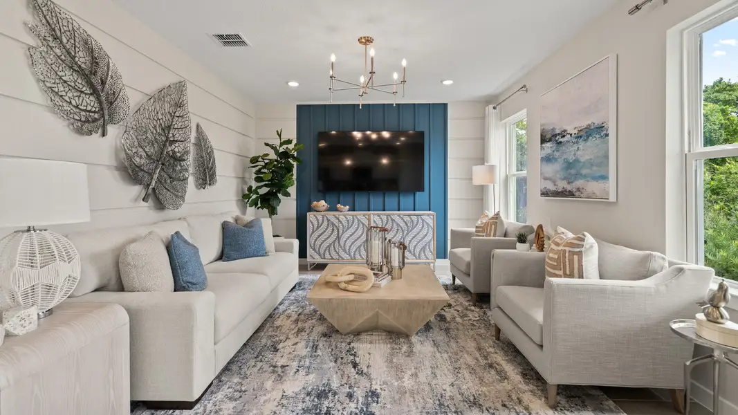 DRB Homes Model Home Interior fully decorated.