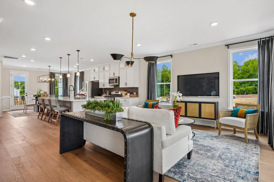 Furnished interior in a model home at South Lake Townes at Flowers Plantation in Clayton (Image 29).
