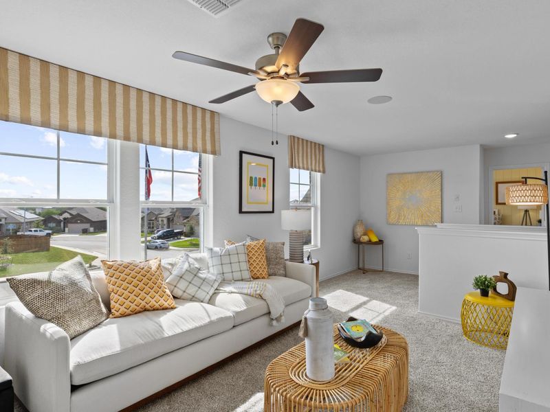 Furnished interior in a model home at Horizon Pointe in Converse (Image 16).