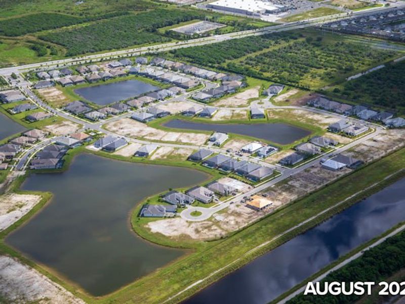 Aerial view of the BELTERRA Tradition community in Port St. Lucie, FL, showing layout and nearby surroundings (Image 16).