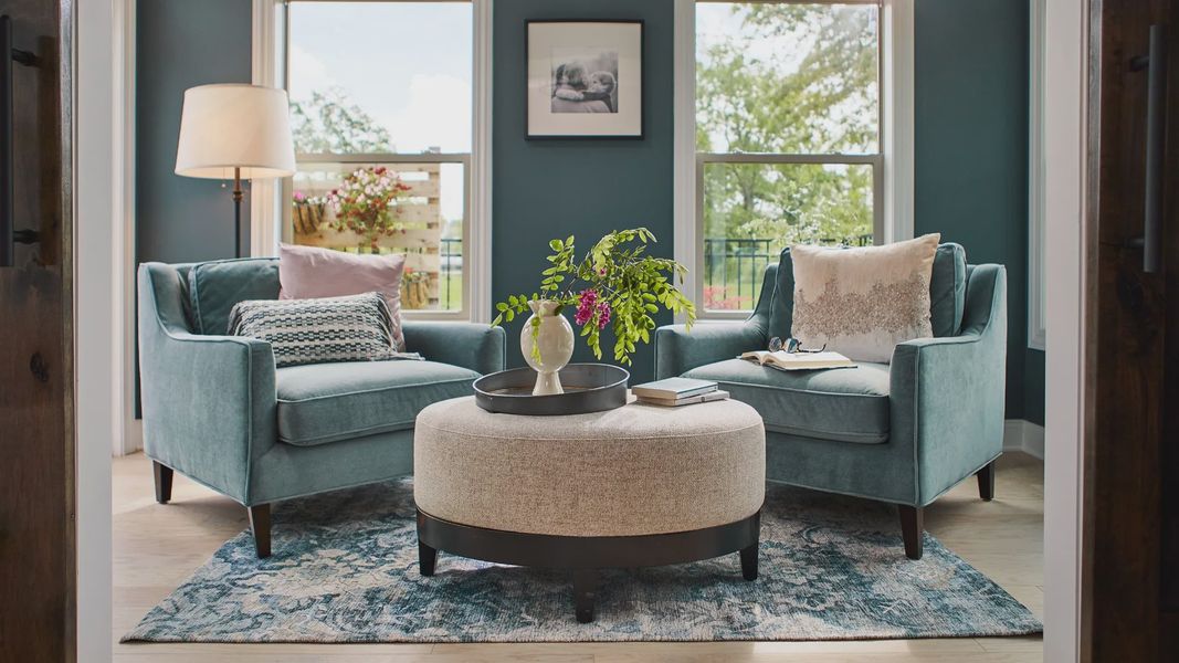 Furnished interior in a model home at The Courtyards at Lake Davidson in Mooresville (Image 6).