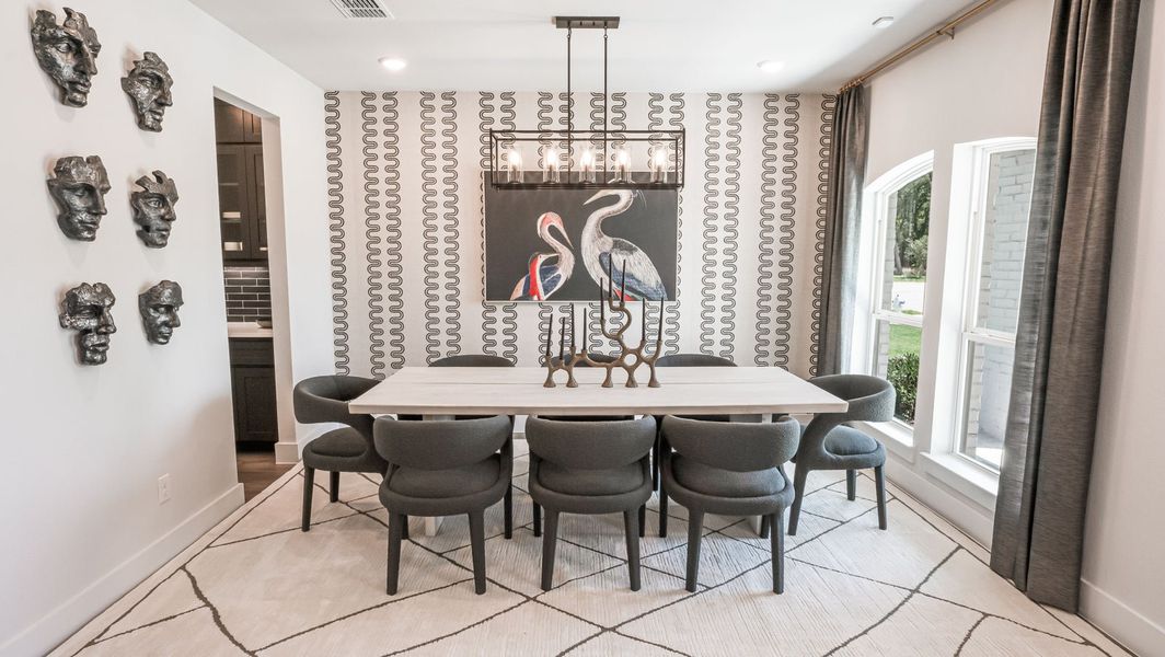 Furnished interior in a model home at Trails at Cottonwood Creek in Rowlett (Image 2). Furnished interior in a model home at Trails at Cottonwood Creek in Rowlett (Image 2).