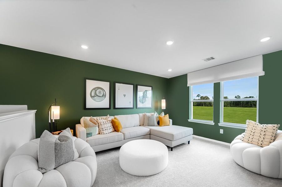 Furnished interior in a model home at Raburn Reserve 50s in Tomball (Image 75).