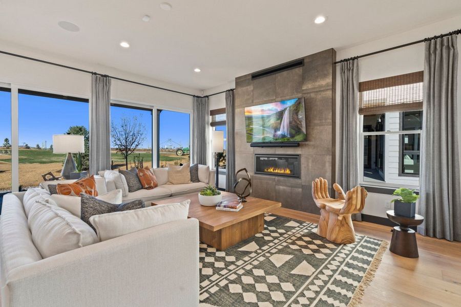 Furnished interior in a model home at RainDance in Windsor (Image 8).