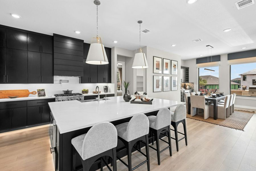Furnished interior in a model home at Caliterra in Dripping Springs (Image 29).
