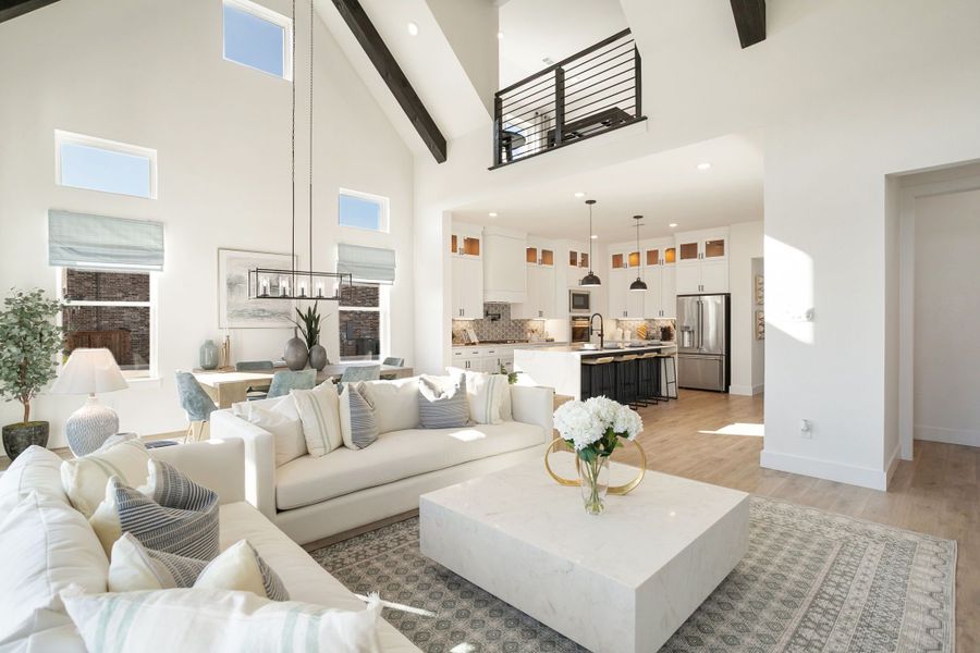 Furnished interior in a model home at Lily Creek at Sutton Fields in Aubrey (Image 107).