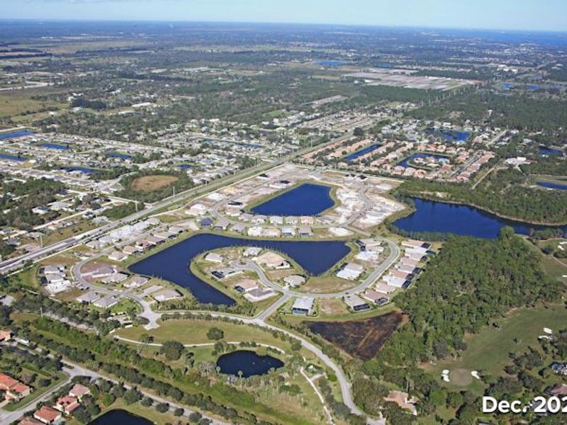 Aerial view of the Bent Pine Preserve community in Vero Beach, FL, showing layout and nearby surroundings (Image 19).
