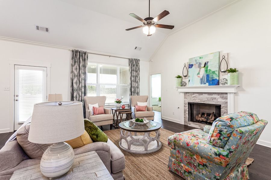 Furnished interior in a model home at Georgetown in Collierville (Image 18).