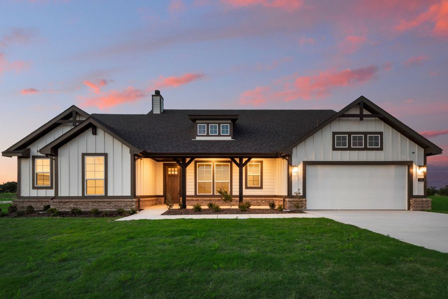 Front exterior of a home in the Terra Escalante community, located in Blue Ridge, TX (Image 1). Front exterior of a home in the Terra Escalante community, located in Blue Ridge, TX (Image 1).