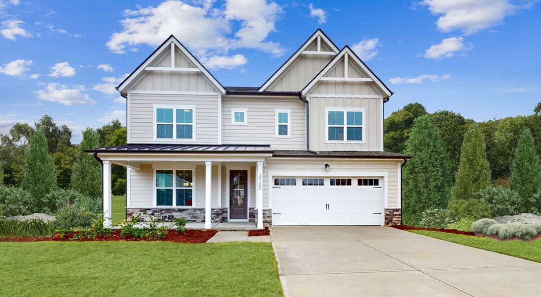 Front exterior of a home in the Stonewood Estates community, located in Durham, NC (Image 9).