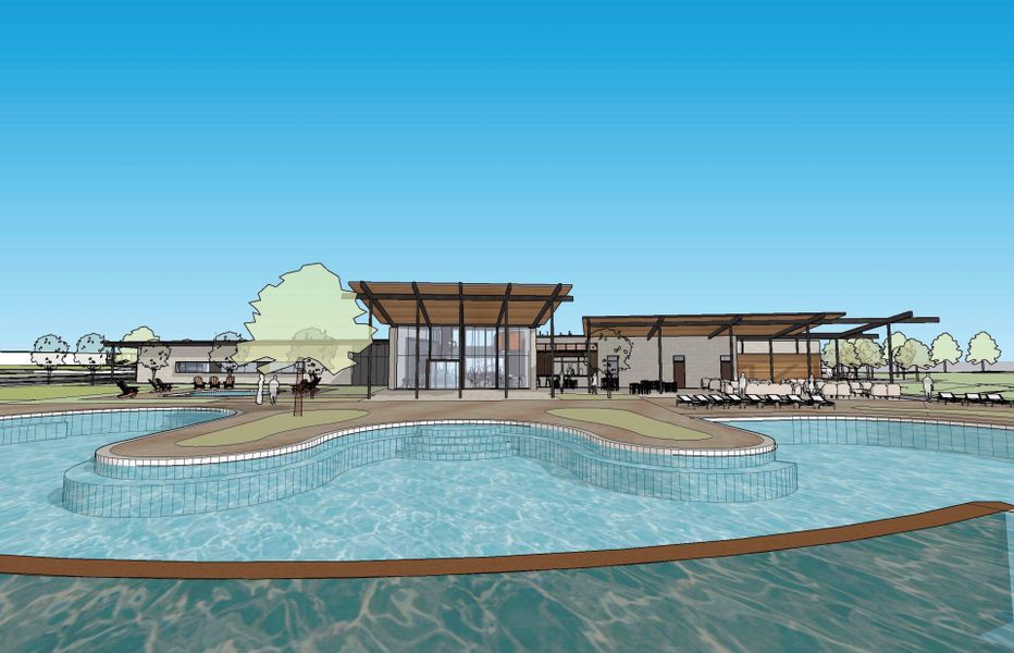 Rendering of resort-style pool