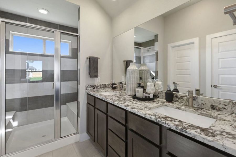 Furnished interior in a model home at Crosswinds in Kyle (Image 8). Furnished interior in a model home at Crosswinds in Kyle (Image 8).