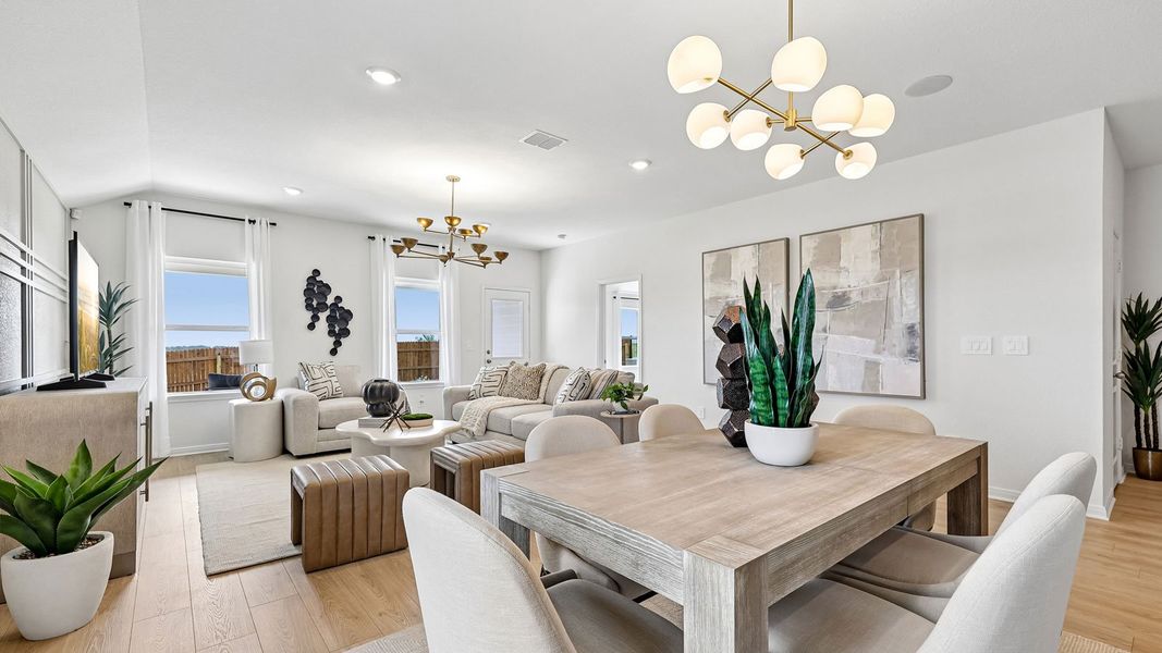 Furnished interior in a model home at Revelry in Del Valle (Image 18). Furnished interior in a model home at Revelry in Del Valle (Image 18).