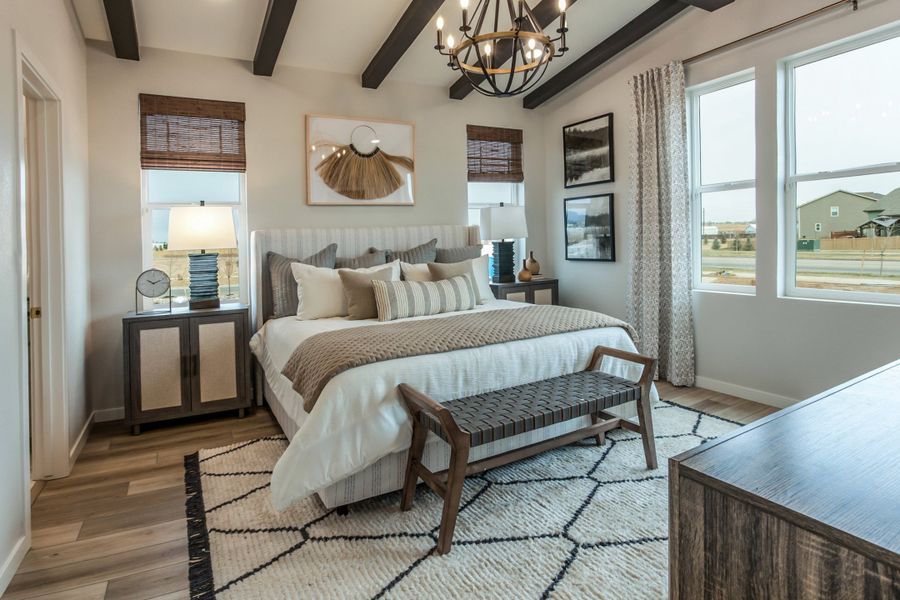 Furnished interior in a model home at Trailside in Timnath (Image 11).