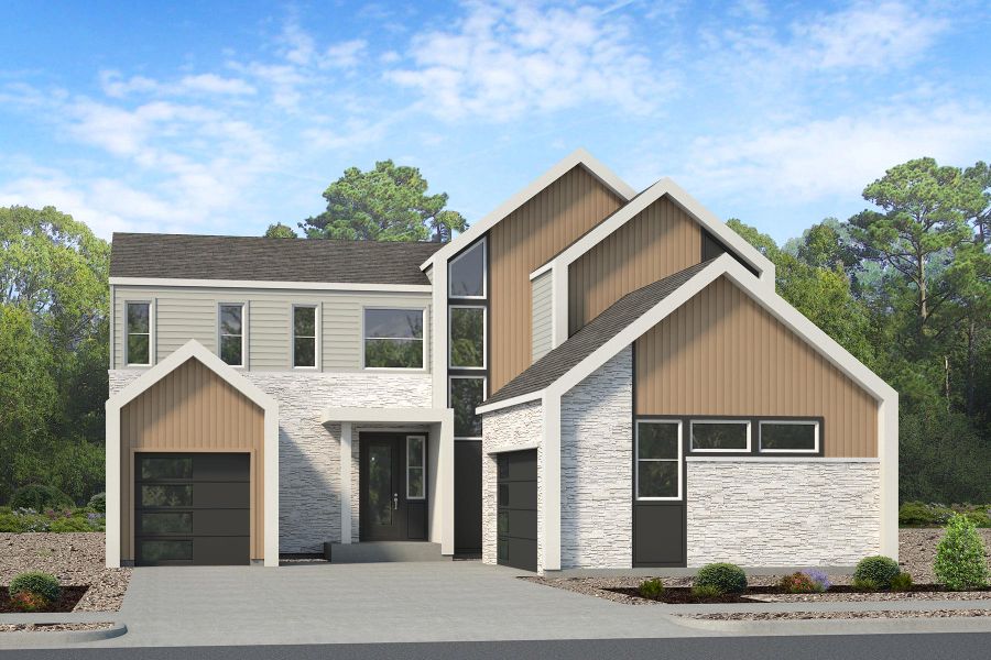 Front exterior of a home in the The Aurora Highlands community, located in Aurora, CO (Image 2).