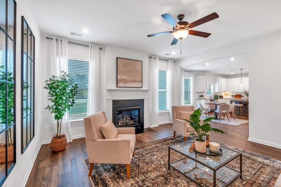 Furnished interior in a model home at The Overlook at Factory Shoals in Mableton (Image 25). Furnished interior in a model home at The Overlook at Factory Shoals in Mableton (Image 25).