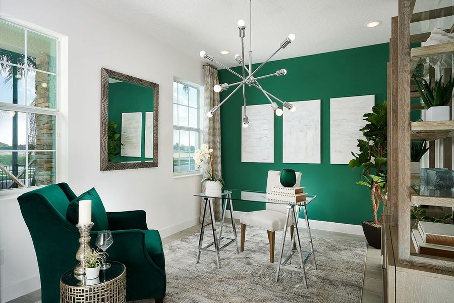 Furnished interior in a model home at Cypress Park Estates in Haines City (Image 43).