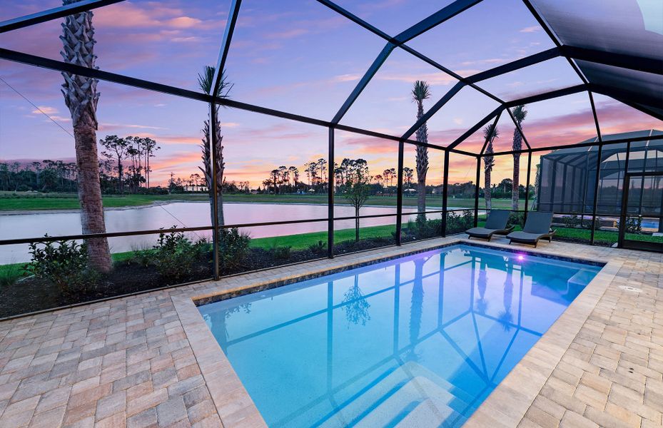 Enjoy new homes with pools and outdoor living spaces