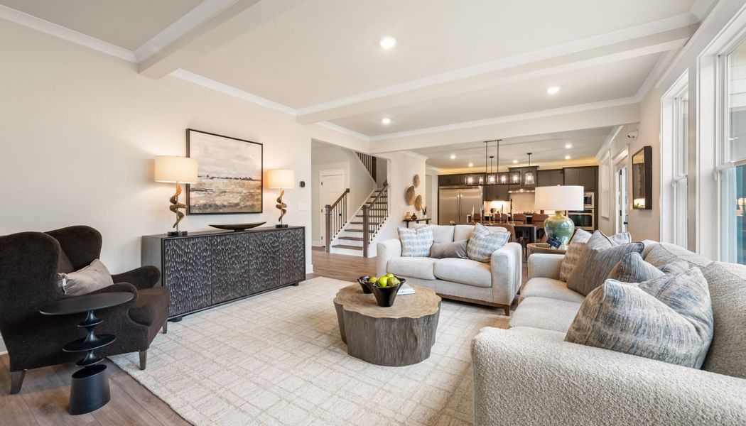 Furnished interior in a model home at Pinecrest Ridge in Dacula (Image 26).