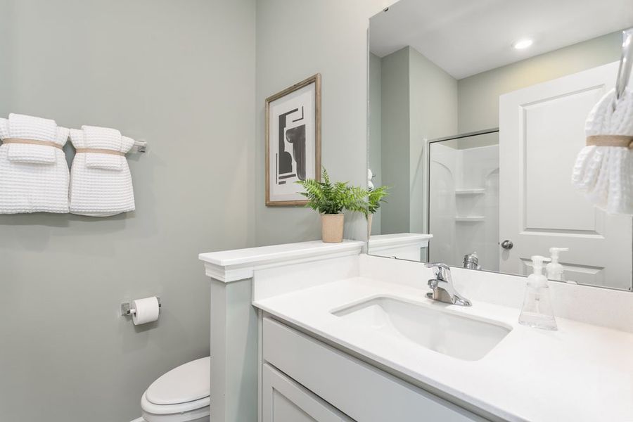 Furnished interior in a model home at Cedar Oaks in Greensboro (Image 13).