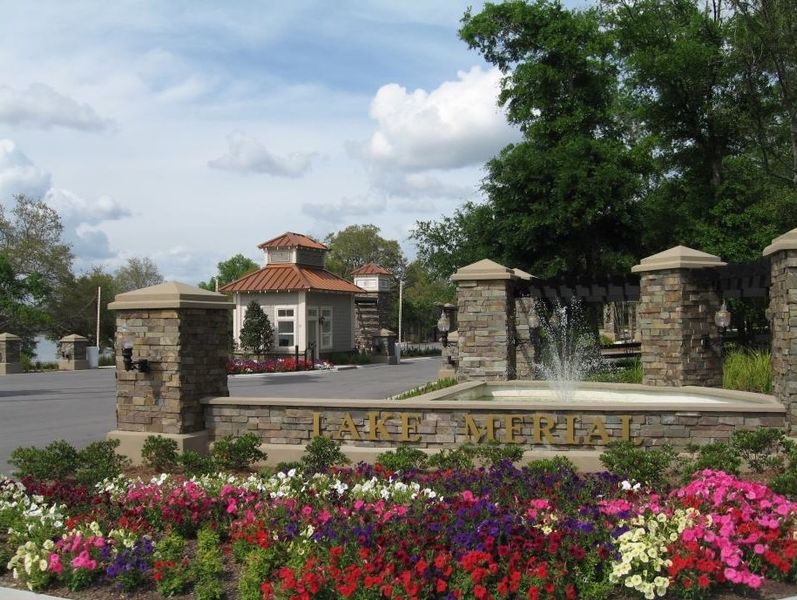 Entrance to the Lake Merial community in Panama City, FL, featuring signage and landscaping (Image 1). Entrance to the Lake Merial community in Panama City, FL, featuring signage and landscaping (Image 1).