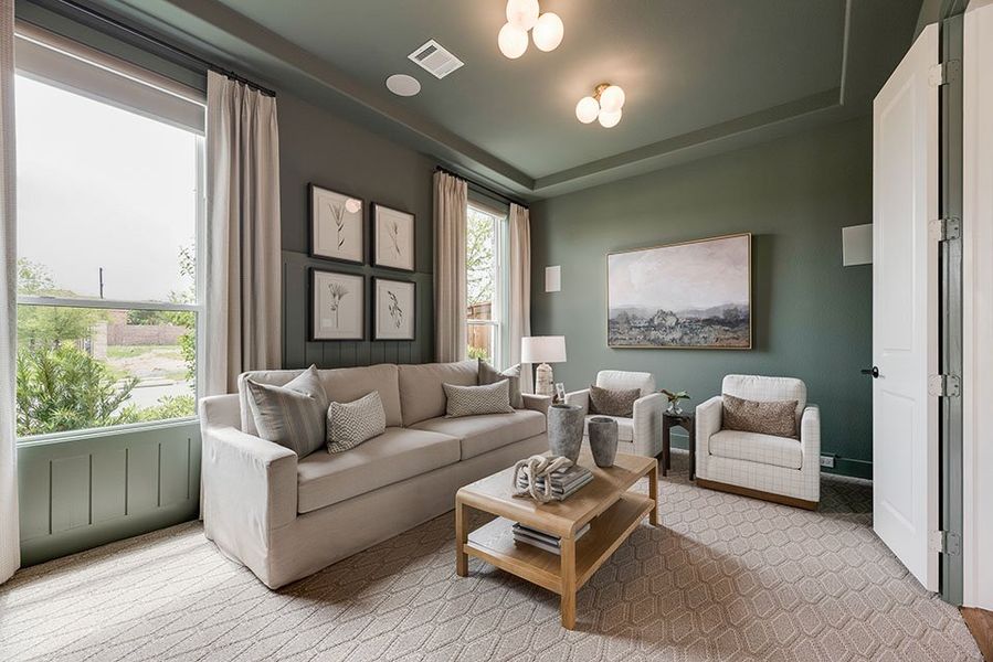Furnished interior in a model home at Custer Ridge Estates in Allen (Image 48).