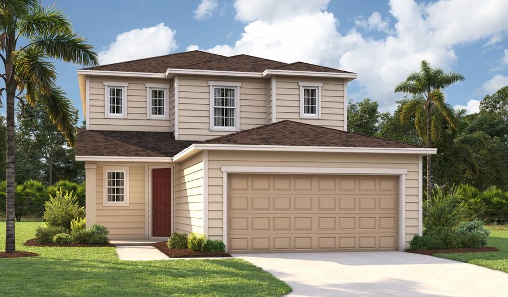 Front exterior of a home in the Woodland Reserve community, located in Jacksonville, FL (Image 7).