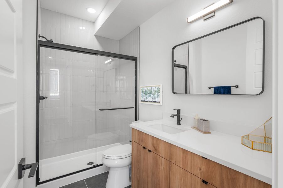 Furnished interior in a model home at Sloan's View Townhomes in Denver (Image 15). Furnished interior in a model home at Sloan's View Townhomes in Denver (Image 15).