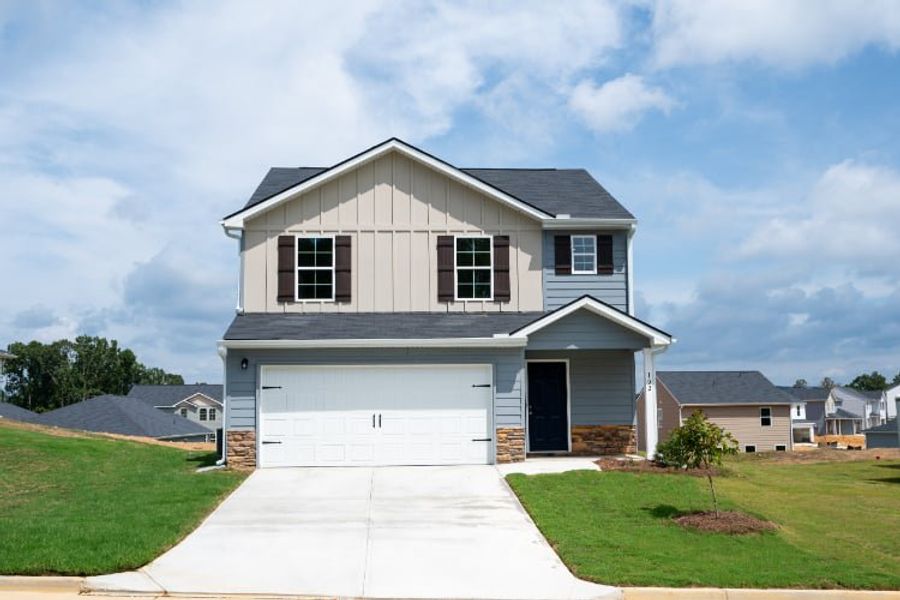 A house with a garage.
