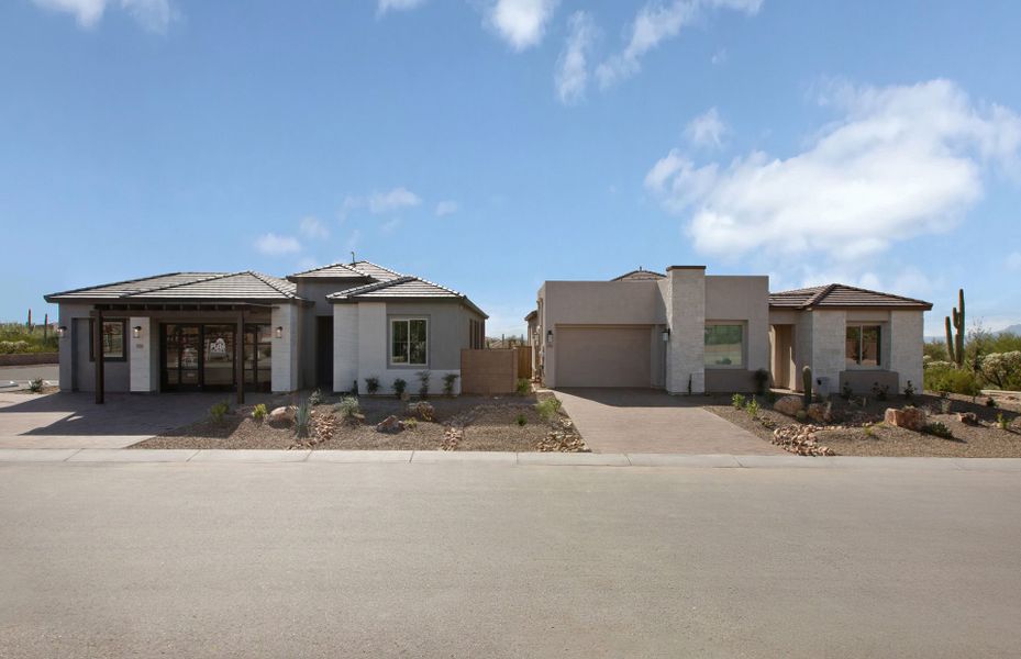 Front exterior of a home in the Saguaro Reserve - Majesty community, located in Marana, AZ (Image 8).