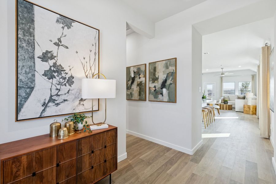 Entryway in a Nicholson Ranch Cedar Model Home in Lavon TX by Trophy Signature Homes