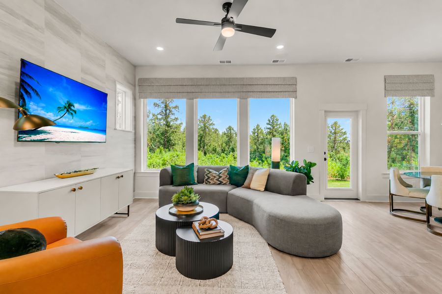 Furnished interior in a model home at Crosscreek Walk – Overlook in Charleston (Image 15). Furnished interior in a model home at Crosscreek Walk – Overlook in Charleston (Image 15).